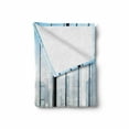 thumbnail image 2 of Landscape Soft Flannel Fleece Blanket, Sunny Clear Sky Office Skyscrapers in Urban Metropolitan City Scenery, Cozy Plush for Indoor and Outdoor Use, 50" x 70", White Black and Green, by Ambesonne, 2 of 6