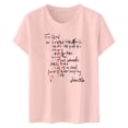 thumbnail image 4 of Women's Casual Round Neck T Shirt | Letter Print Tee For Comfort & Style Big Shirt Womens Summer Shirts Loose Fit Athletic Shirts Pack Women Shirt for Women Casual Summer Large Women T Shirts Womens, 4 of 4