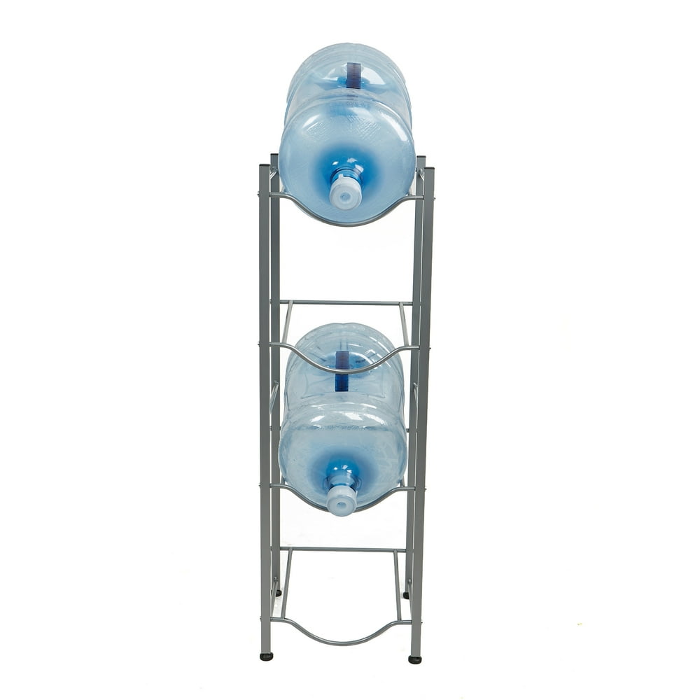Mind Reader 4 Tier Metal Water Cooler Jug Rack, Silver