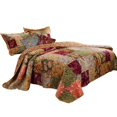 thumbnail image 1 of Benzara BM14931 Kamet Fabric Quilt Set with Floral Prints, Multi Color - Queen Size - 5 Piece, 1 of 5