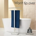 thumbnail image 5 of Floor Stand Towel Rack for Bathroom 2-Tier Free Standing Towel Holder with Heavy Marble Base Thicken Steady Design Polished Chrome Stainless Steel THS0005-CH, 5 of 8