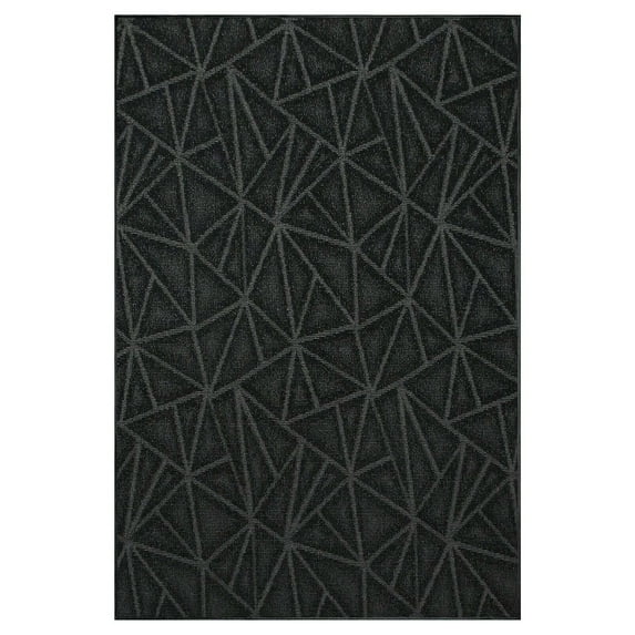 Furnish My Place Indoor/Outdoor Rug Black 4' x 6', Made in Usa, Area Rugs Great for Kids, Pets, Event, Wedding