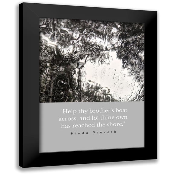 ArtsyQuotes 12x14 Black Modern Framed Museum Art Print Titled - Hindu Proverb Quote: Help
