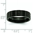 thumbnail image 6 of Chisel Titanium Brushed and Polished Black IP-plated 6.2mm Notched Band - Ring Size 9.0, 6 of 8