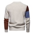 thumbnail image 4 of Men's Color Block Cable Knit Sweater Long Sleeve Crew Neck Casual Pullover, 4 of 9