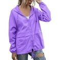 thumbnail image 1 of iHPH7 Womens Fall Jackets Softshell Jacket Waterproof Jackets for Women Workout Jackets for Woman Womens Fall Clothing Womens Rain Jacket with Hood Soft Shell Jackets Womens Light Violet S, 1 of 9