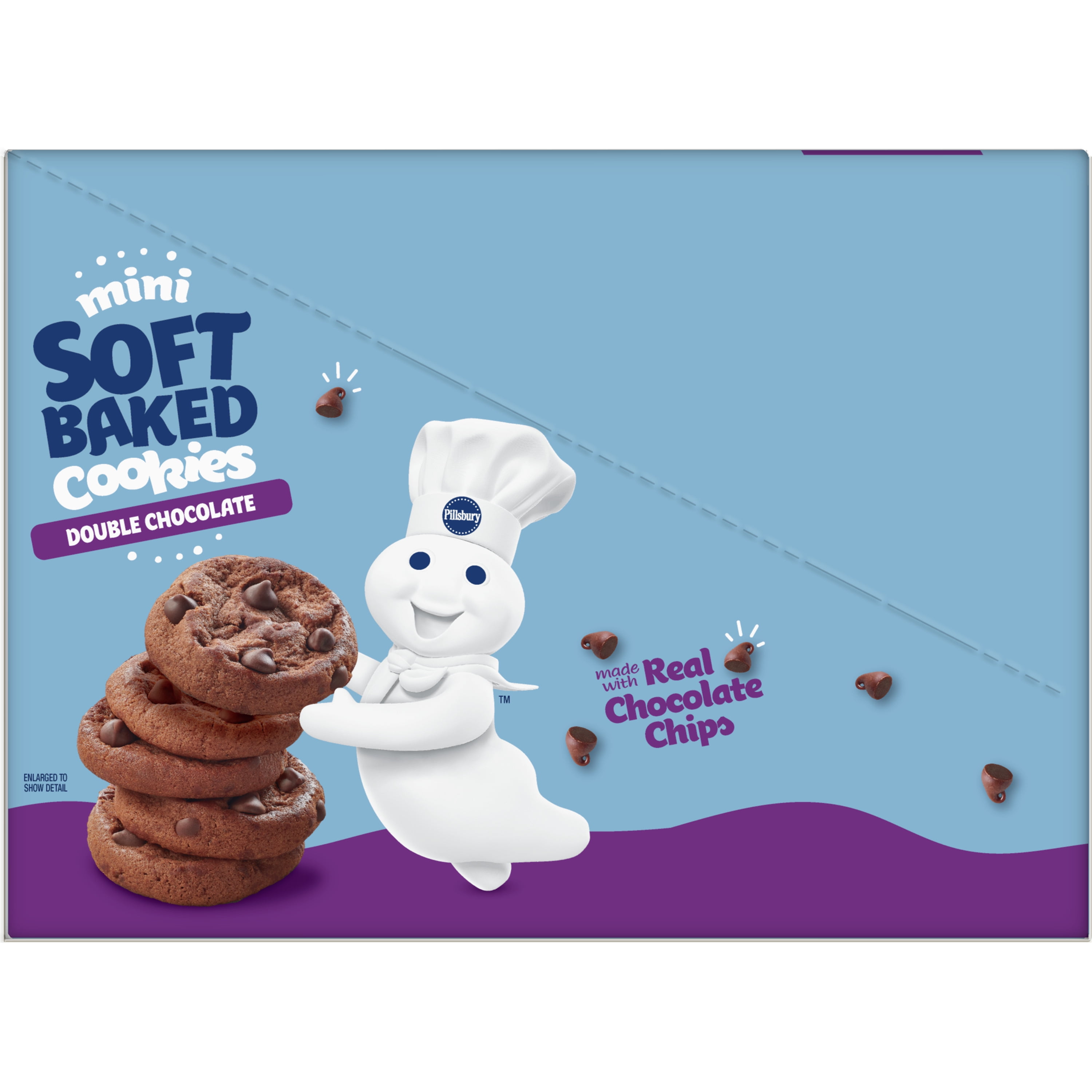 Pillsbury Mini Soft Baked Cookies, Double Chocolate, Snack Bags, 6 ct