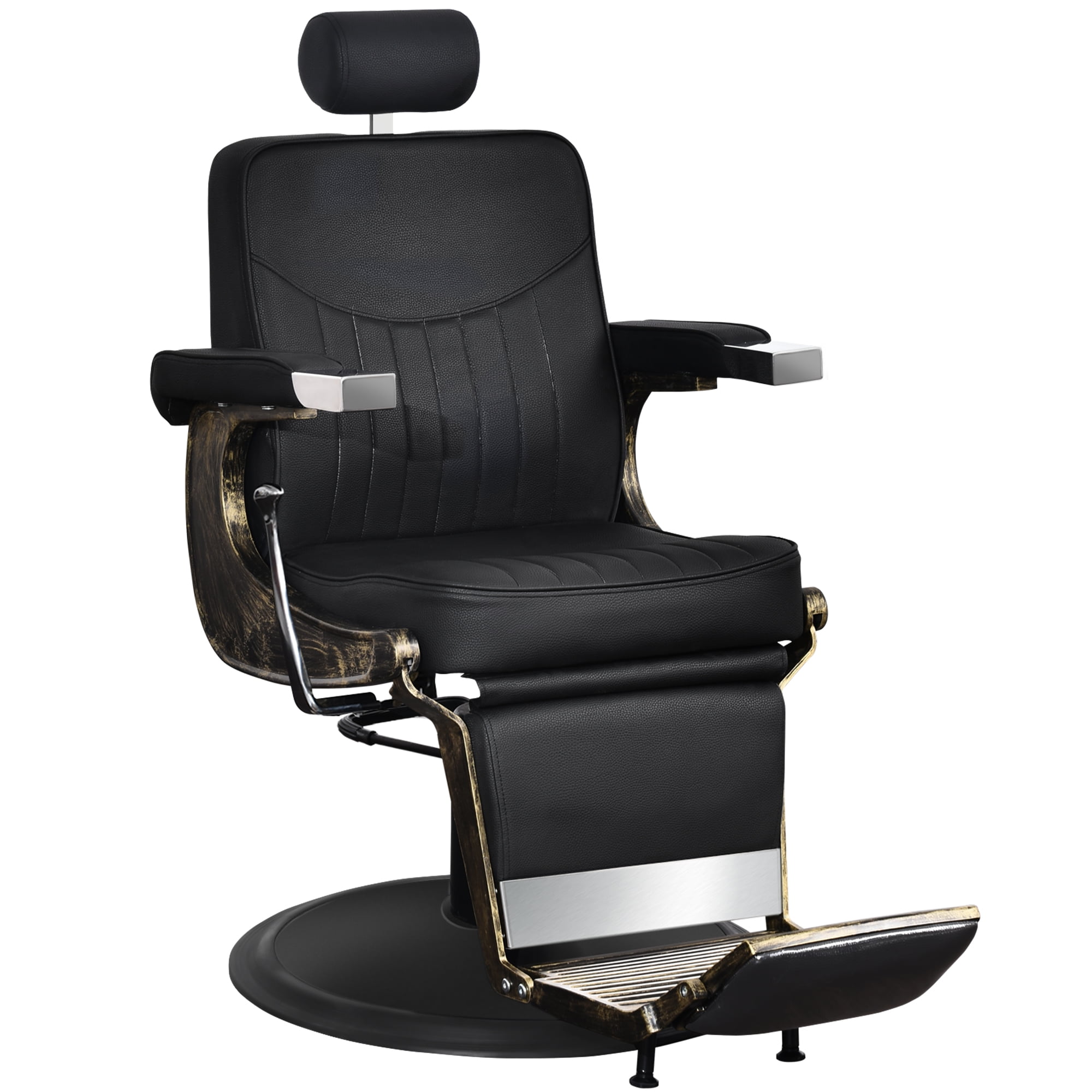 BarberPub Vintage Hydraulic Recline Beauty Salon Spa Barber Chair Black