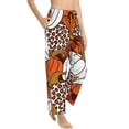 thumbnail image 2 of Disketp Various Pumpkins Print Women'S Comfy Pajama Pants Casual Drawstring Palazzo Lounge Wide Leg Pants, 2 of 9