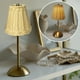 thumbnail image 1 of Lámpara de mesa de ratán dorado para interiores con regulador táctil, LED, portátil, para decoración del hogar., 1 of 9