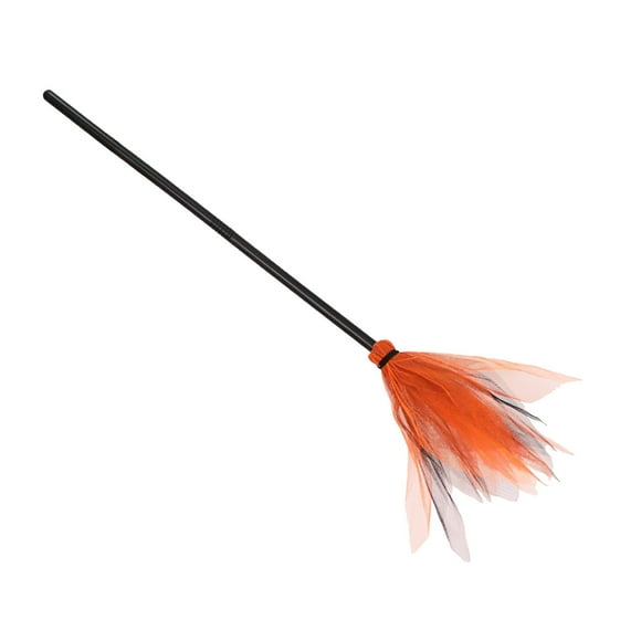 Witch Broomstick Witch Flying Decoration Children's Cosplay Broom Props Witch's Broom , Orange, 89cm Orange Witch Broom