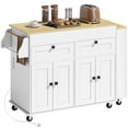 thumbnail image 1 of HOMCOM Kitchen Island with Expandable Table, Rolling Kitchen Cart on Wheels, 1 of 10