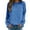Blue, variant on Women's Star Print No Hood Sweatshirt, Soft Breathable Polyester Long Sleeve Pullover Top with Comfort Fit for Casual Daily Wear, Winter Season, Street Fashion and Outdoor Activities Blue L