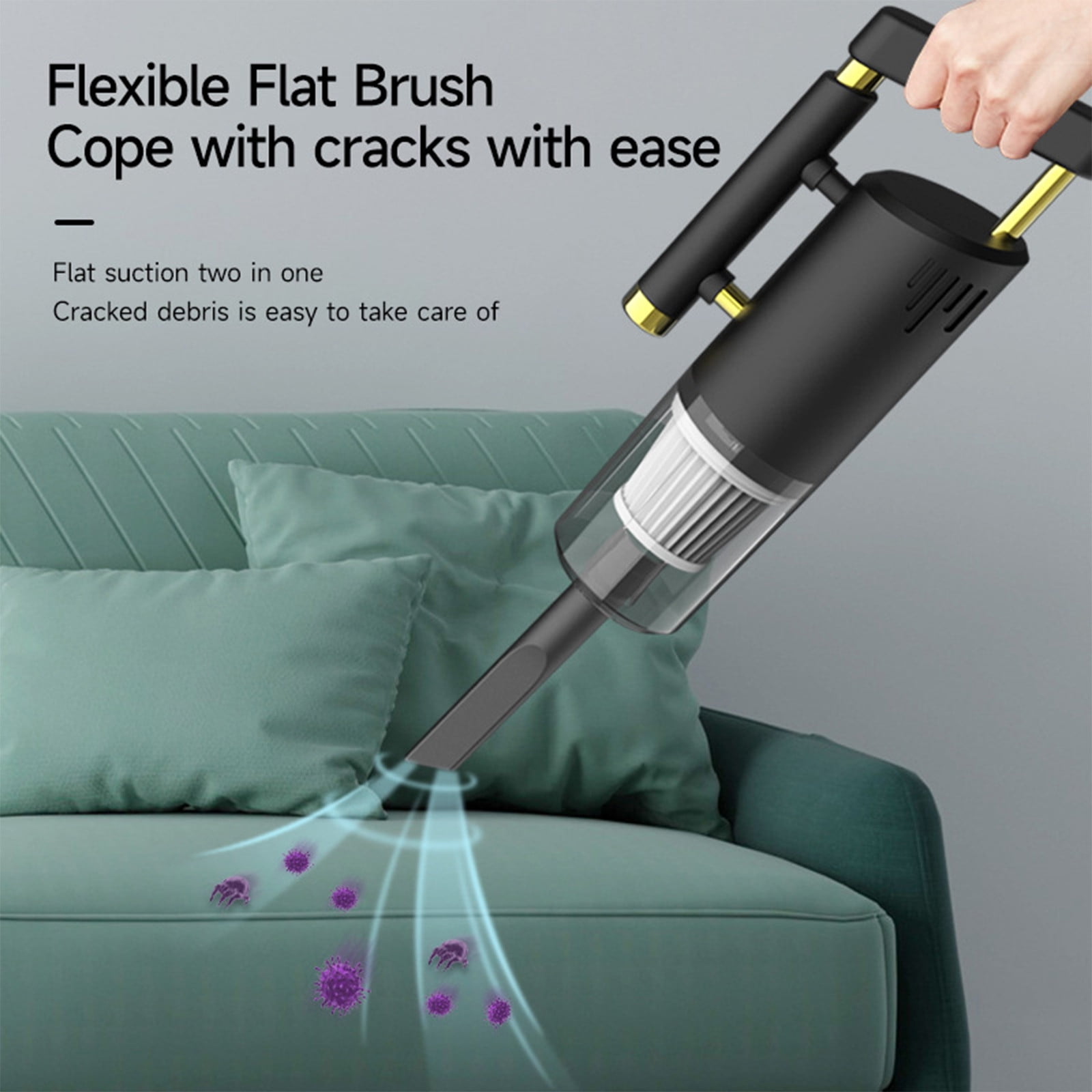 Handheld Vacuum Cleaner - 45.3 x 8.7in, 120W High Power Wet & Dry Cordless with 30 Min Runtime for Home & Car()