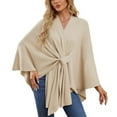 thumbnail image 2 of Tao Tao Women's Elegant Shawl Wraps Soft Open Front Poncho Sweater For Spring Fall Winter Beige, 2 of 4