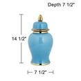 thumbnail image 6 of Kensington Hill Nirvana Glossy Turquoise Porcelain Ginger Jar with Lid, 6 of 6