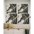thumbnail image 2 of Abstract Marble Short Blackout Curtains 30Inch Long Gold Texture Simple Black White Modern Rod Pocket Kitchen Curtains, 2 Panels Thermal Insulated Room Darkening Drapes for Bedroom, 30"W x 30"L, 2 of 5