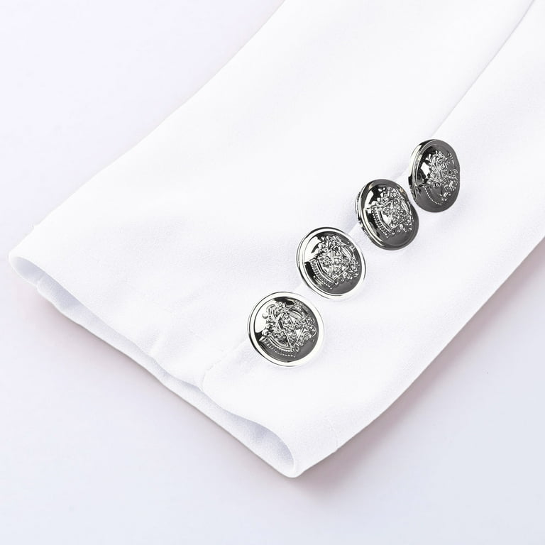 Women White Formal Business Blazer Suit Sets Elagant 6 Buttons