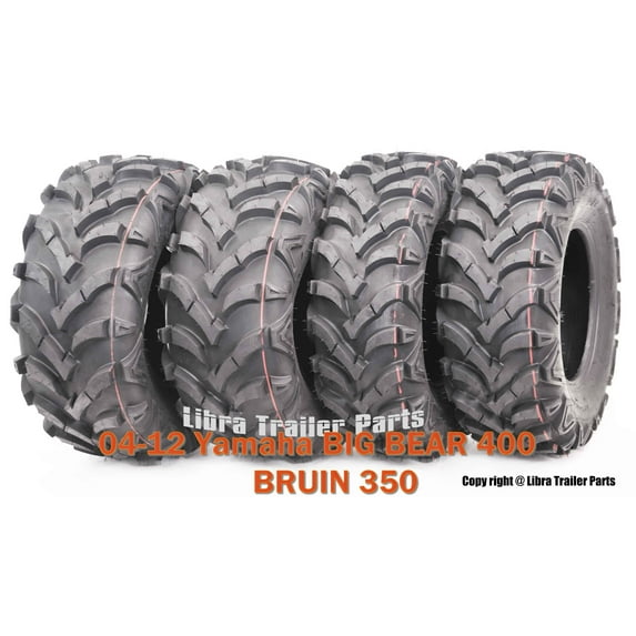 25X8X12 & 25X10X12 Set 4 ATV Solid Mud Tires fit 04-12 Yamaha BIG BEAR 400 BRUIN 350