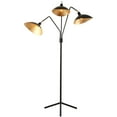 thumbnail image 2 of SAFAVIEH Iris 69.5 Mid-Century Triple Light Floor Lamp, Black, 2 of 4