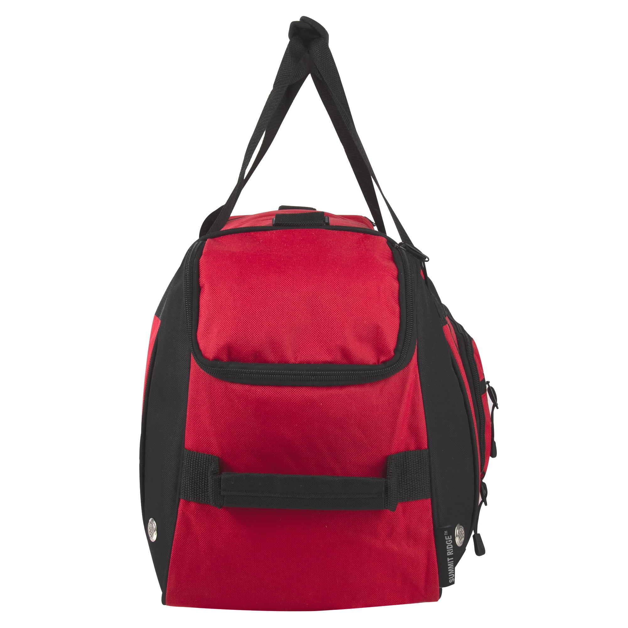 Summit Ridge 24"L Duffel Bag 42 Liter Capacity for Gym Clothes, Sports Equipment, Towels, Sneakers, Travel, Commute in Red