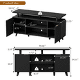 thumbnail image 3 of Laintene TV Stand for 65" TV, LED Entertainment Center with Adjustable Shelves, Storage Cabinets & Power Outlets, Fluted TV Console for Living Room, Black Finish, 3 of 10