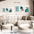 thumbnail image 4 of Elephant Stock Minimalist Teal Blots Wall Art - Horizontal Multi Panel Canvas - Living Room Wall Decor - Abstract Multi Panel - Teal And Gray Decor - 56" x 27", 4 of 8