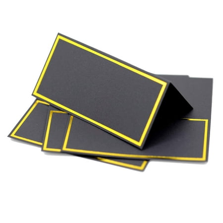 

HIABIO 50Pcs Golden Foil Border Name Tags Seating Cards Blank Place Cards Reserved Card