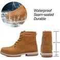 thumbnail image 3 of Women's Work Waterproof Hiking Combat Boots Lace up Low Heel Booties Ankle Boots, 3 of 13