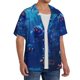 thumbnail image 2 of Fotbe Deep Sea Glowing Fishes Camisa Estampada de Manga Corta para Hombre, Casual de Verano, Estilo Playero, Sin Arrugas-3X-Large, 2 of 5