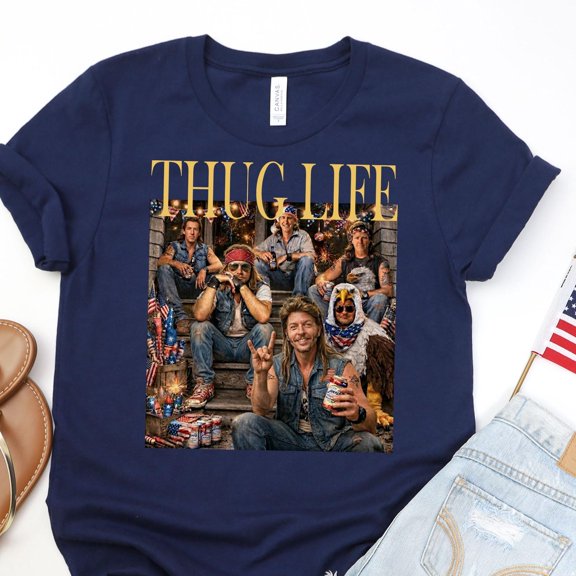 4th of July Thug Life tShirt Funny Fourth of July Shirt 4th Of July Meme Tee Patriotic Jul