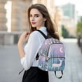 thumbnail image 6 of FORMRS Mini Backpack Purse for Women Quilted Travel Daypack Casual Shoulder Bag, Purple Night Deer, 6 of 7