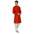 thumbnail image 3 of Mens Silk Blend Indian Wear Basic Solid Kurta Churidaar Mens Silk Sherwani, 3 of 4