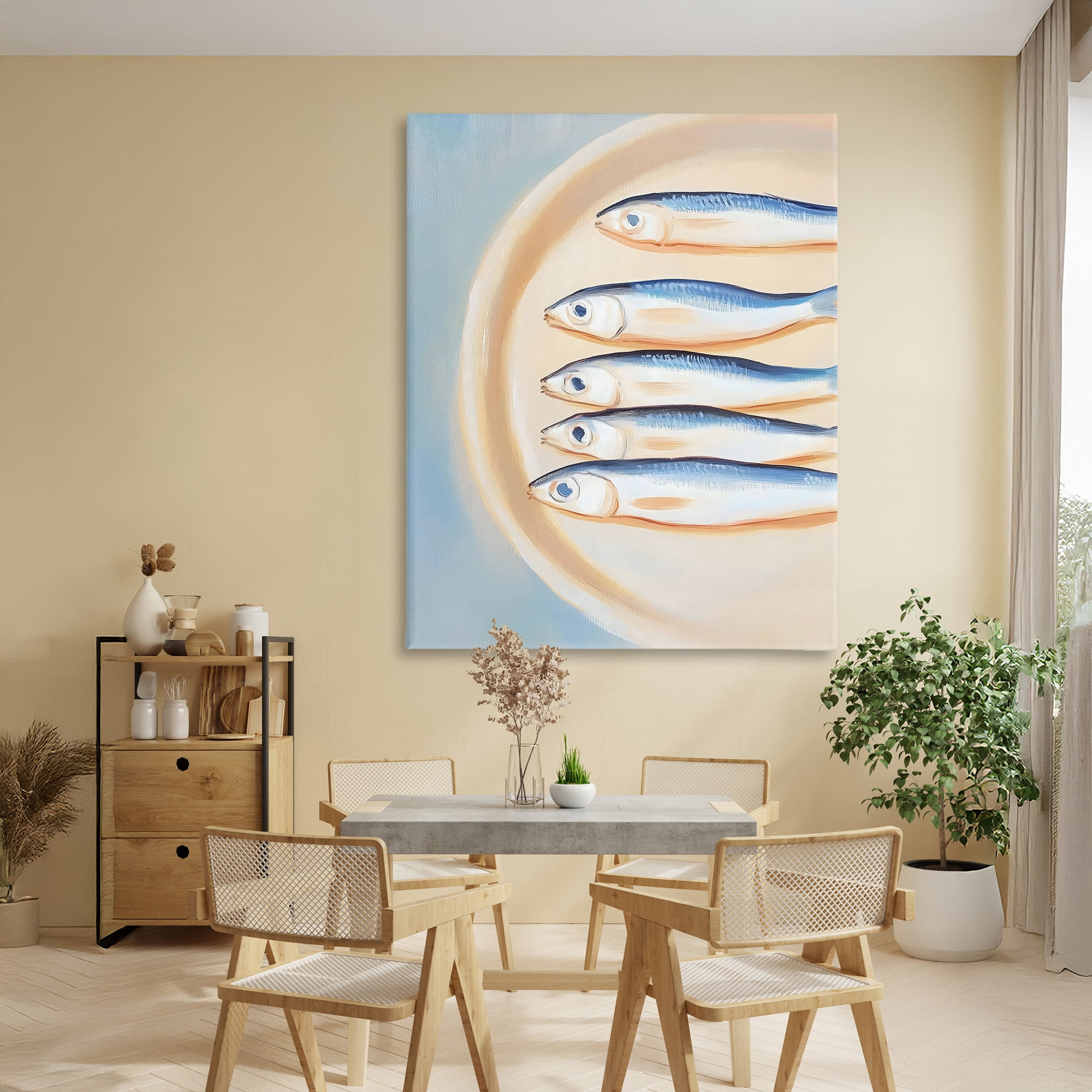 Stupell Industries Plate of Sardines Canvas Wall Art, design by The Prints Vibe