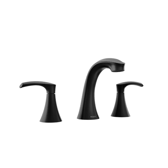 Moen 84138BL Graeden Matte Black two-handle high arc bathroom faucet