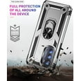 thumbnail image 4 of Grade Drop Impact for Moto Edge 2022 Case 360 Metal Rotating Ring Kickstand Holder  Heavy Duty Shockproof Case for Motorola Moto Edge 2022 Phone Case (Silver), 4 of 15