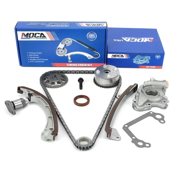 MOCA AUTOPARTS Timing Chain Kit with Oil Pump Fit for 2000-2008 Toyota Corolla 1.8L & 2003-2008 Pontiac Vibe 1.8L & 2000-2005 Toyota Mr2 Spyder 1.8L