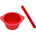 thumbnail image 1 of Bol de Cire en Silicone avec Doublure de Remplacement pour Épilation, Pot de Cire Antiadhésif avec Spatules (Rouge), 1 of 5