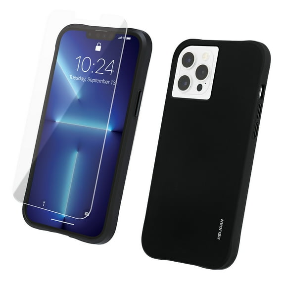 Pelican Protection Pack Tough Case and Screen Protector for Apple iPhone 12 and Apple iPhone 12 Pro - Black