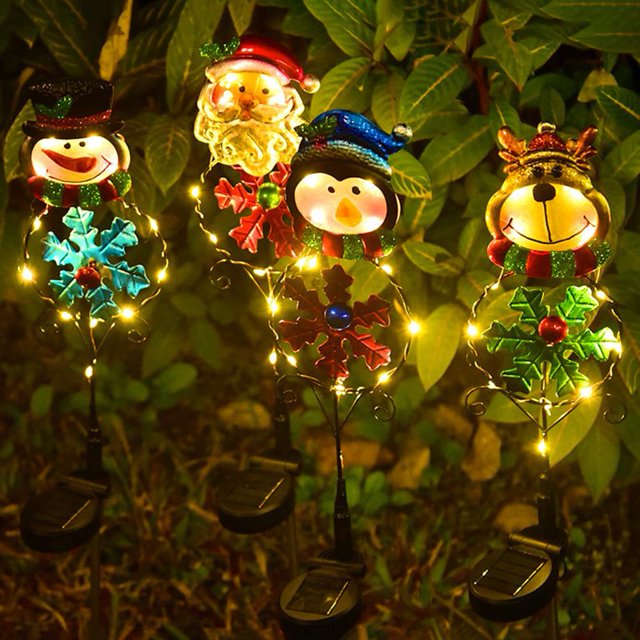 Lámpara Luces solares de camino al aire libre LED a prueba de agua para patio de jardín (Santa 1pc) Ehuebsd Para estrenar
