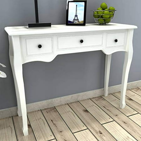 Vidaxl Console Table Sofa White Dressing With Three Drawers Narrow For Entryway Hall Tables Easy Assembly 3 X 1 2 7 Canada Vidaxl Console Table Sofa White, Narrow Console Table White