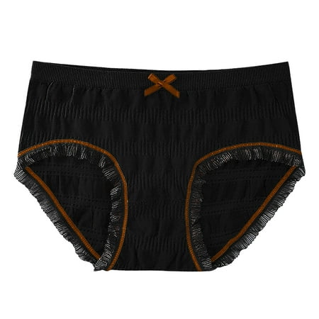 

Women Panties Color Matching Lace Bottom Fork Waist Of Seamless Underwear Cotton Girls Briefs 2023