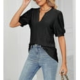thumbnail image 2 of Womens Summer Tops, V Neck Ruffle Sleeve Blouses, Short Sleeve Casual Tops T-shirts, 2 of 4