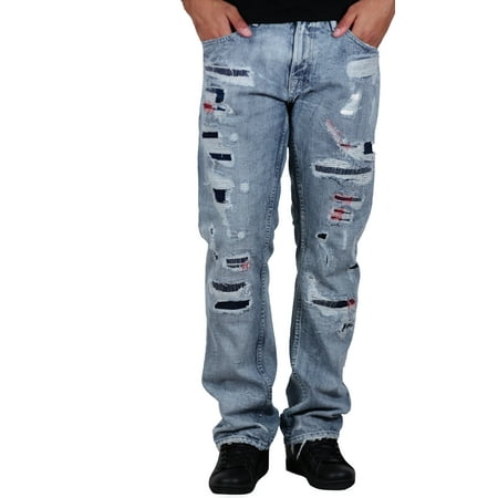 Jordan Craig - Men's Straight Fit Patched Collins Jeans from Jordan Craig Legacy Edition