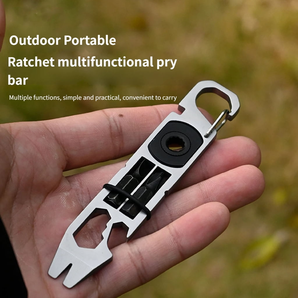 Multitool Alloy Keychain, Multifunctional Buckle Keychain Multipurpose Bottle Opener Holder Clip for Camping Hiking