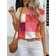 thumbnail image 4 of Jersey Saodimallsu de manga corta para mujer, color block, 4 of 6
