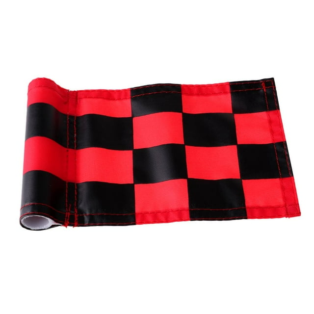 Almencla Backyard Putting Green Golf Training Aid Chequered Flag Solid Flag Red+Black
