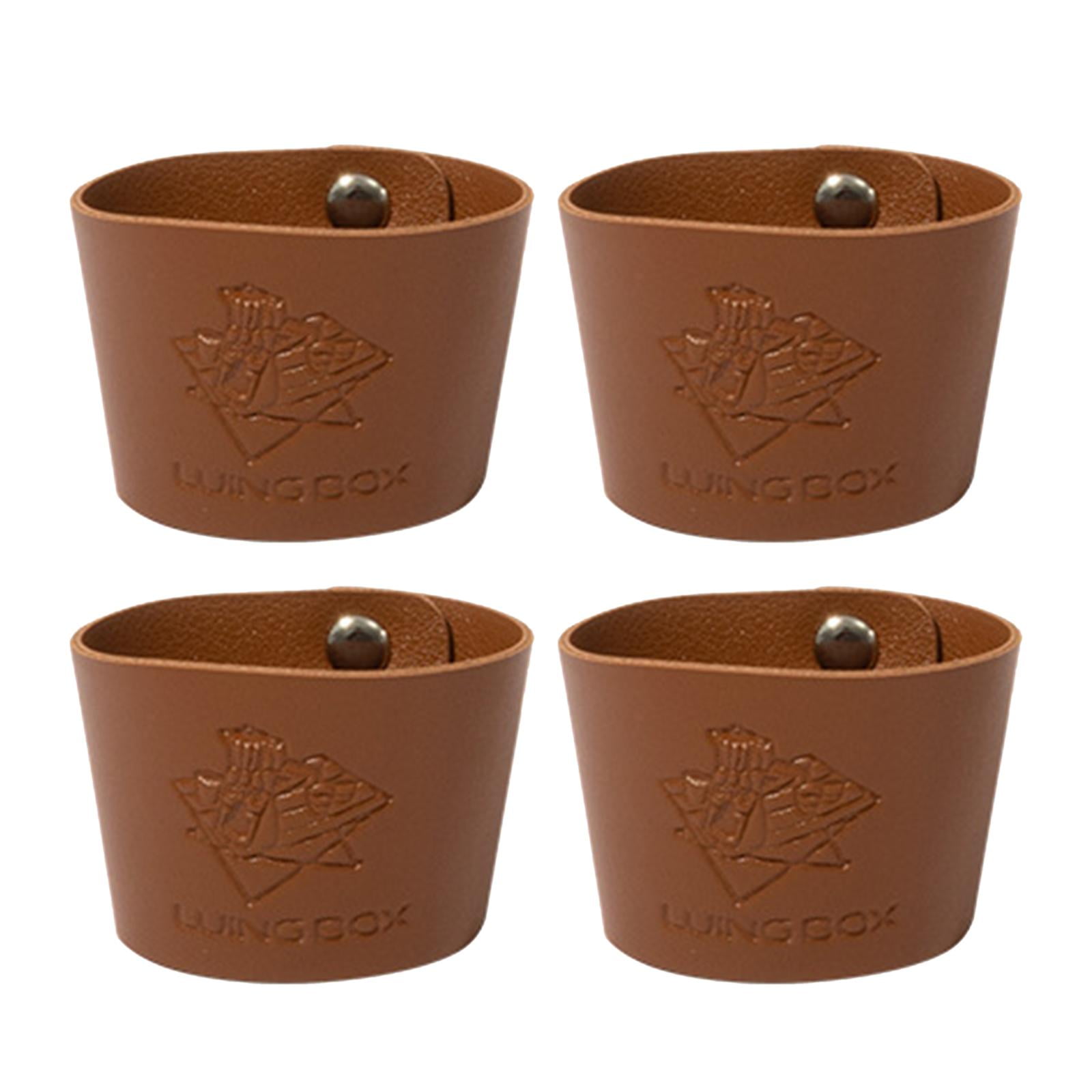 4Pcs PU Leather Water Bottles Sleeve AntiSlip to Protect Bottle against