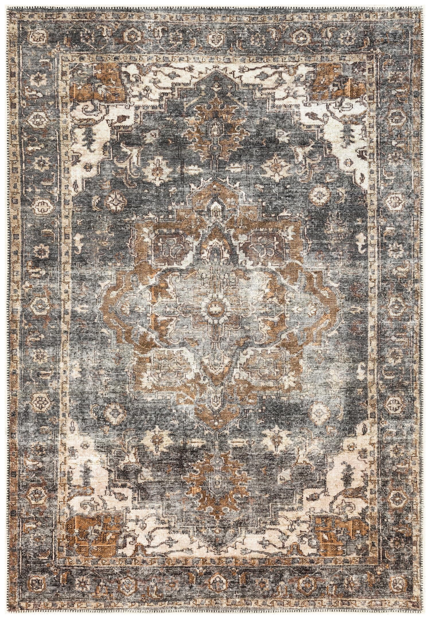 Keen Home Design Machine Washable Area Rugs with Non-slip Backing, Ideal for Hallway, Living Room, Bedroom, Kitchen and Laundry Room, Vintage Moroccan and Low Pile Rug - ( 8' x 10' )