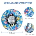 thumbnail image 3 of Shower Caps,Pioneer Flower Floral Print Pattern Waterproof Shower Cap for Women 4 Pieces,Double Reusable Hair Cover for Shower PEVA Elastic Stretch Hem, 3 of 7